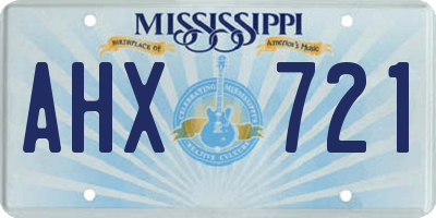 MS license plate AHX721