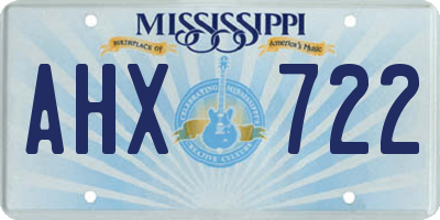 MS license plate AHX722