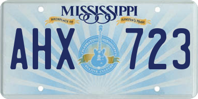 MS license plate AHX723