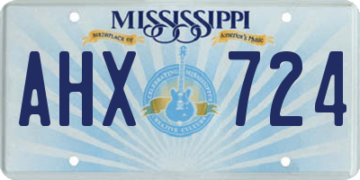MS license plate AHX724