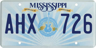 MS license plate AHX726