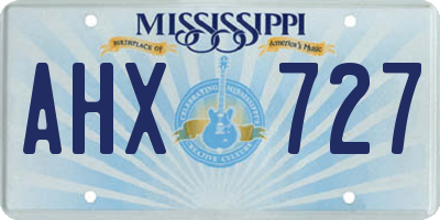 MS license plate AHX727
