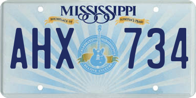 MS license plate AHX734