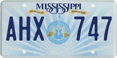 MS license plate AHX747