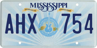 MS license plate AHX754