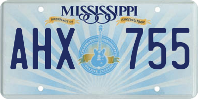 MS license plate AHX755
