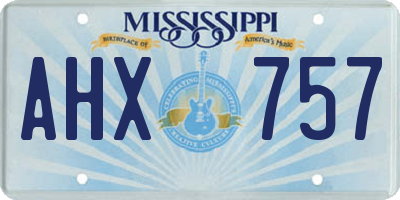 MS license plate AHX757