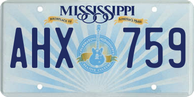 MS license plate AHX759