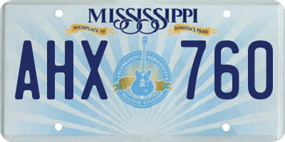 MS license plate AHX760