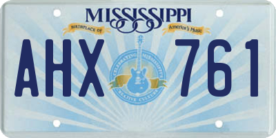 MS license plate AHX761
