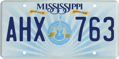 MS license plate AHX763