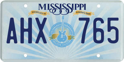 MS license plate AHX765
