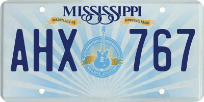 MS license plate AHX767