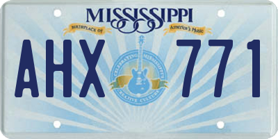 MS license plate AHX771
