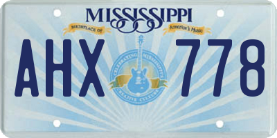 MS license plate AHX778