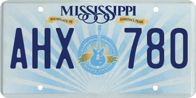 MS license plate AHX780