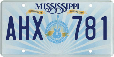 MS license plate AHX781