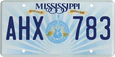 MS license plate AHX783