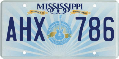 MS license plate AHX786