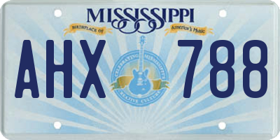 MS license plate AHX788