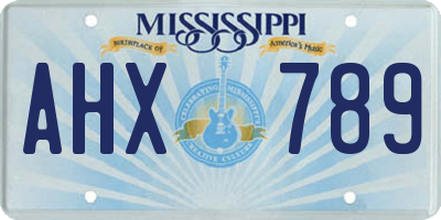 MS license plate AHX789