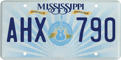 MS license plate AHX790