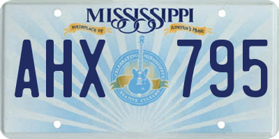 MS license plate AHX795
