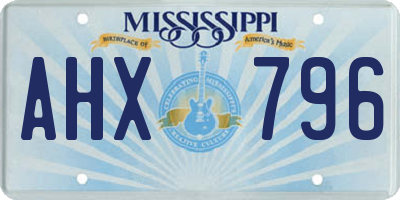 MS license plate AHX796