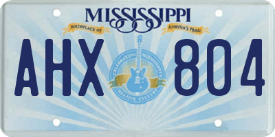 MS license plate AHX804