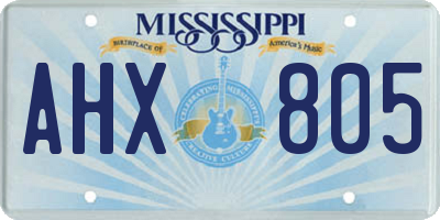 MS license plate AHX805