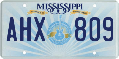 MS license plate AHX809