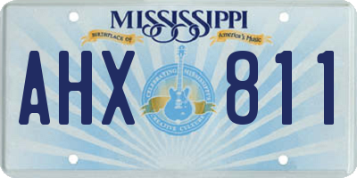 MS license plate AHX811