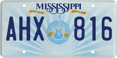 MS license plate AHX816
