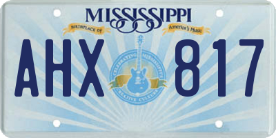 MS license plate AHX817