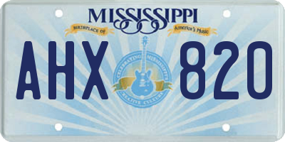 MS license plate AHX820