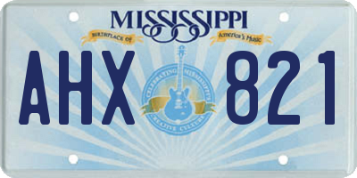 MS license plate AHX821