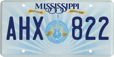 MS license plate AHX822