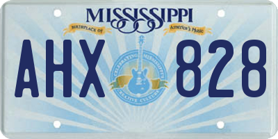MS license plate AHX828