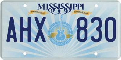 MS license plate AHX830