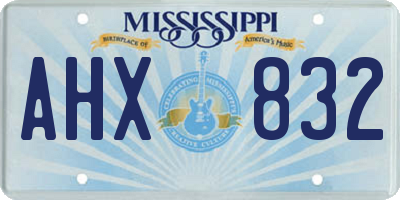 MS license plate AHX832