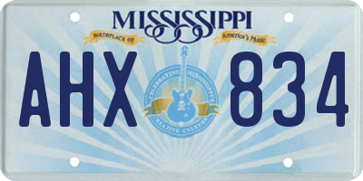 MS license plate AHX834