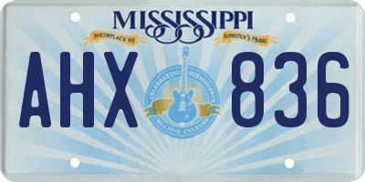 MS license plate AHX836