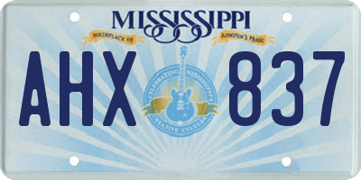 MS license plate AHX837