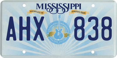 MS license plate AHX838