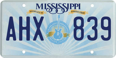 MS license plate AHX839