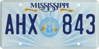 MS license plate AHX843