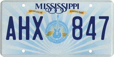MS license plate AHX847