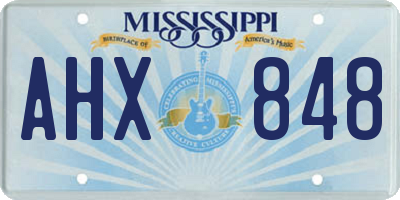 MS license plate AHX848