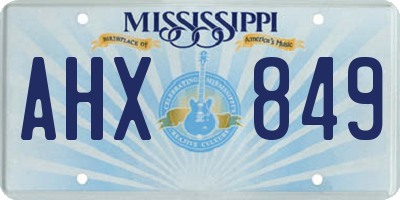 MS license plate AHX849