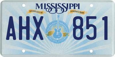 MS license plate AHX851